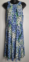 Tommy Hilfiger Dress 6 Women Green Blue White Floral Flowers Sleeveless ... - £19.51 GBP
