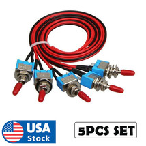 5Pcs Set Spst Mini Toggle Switch Wires On/Off Metal Small Automotive Car... - £13.36 GBP