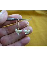 (s818-9) modern 1/2&quot; Tiger SHARK T**TH gold wired Earrings I love sharks... - $36.75 CAD