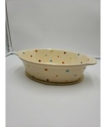 Temptations Cream Polka-dot 1.5 Qt Casserole And Hot Plate - $28.12