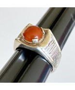 Don Dietz Handmade Carnelian 8 mm Gemstone Sterling Silver Ladies Ring S... - £96.42 GBP