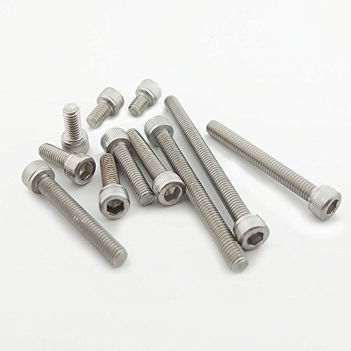 Bluemoona 50 Pcs - 304 M5 Metric Thread Stainless Steel Button Head Hex Socket C