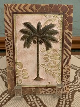 Raised Relief Artist Signed Palm Tree Decorative Plaque - £3.98 GBP
