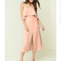 Charles Henry Women&#39;s Size Large Off Pink Off Shoulder Ruffle A-Line Midi Dress - £7.91 GBP