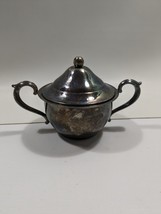 Vtg English Silver Mfg Company Silveplated Sugar Bowl Footed With Lid - $12.86