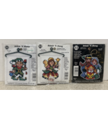 3 Counted Cross Stitch Kits Stitch N Hang Christmas Holiday Ornaments - $186.85 MXN