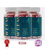 WEEM Hair Skin and Nails Gummies, Vegan biotin Vitamins, Healthy Hair- P... - $940.83 MXN