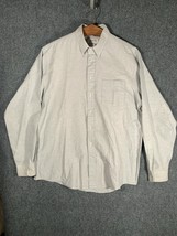 Arrow Dover Pocket Dress Shirt Mens XL Light Gray Collared Extra Large Formal - £10.90 GBP
