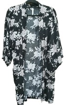 Spiritual Gangster Duster One Size Womens Black Floral 1/2 Sleeve Tie Pockets - £18.67 GBP