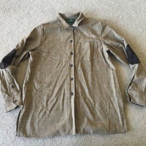 Vintage Ralph Lauren PP Petite Wool Shirt Elbow Patches Houndstooth Plaid Top - $38.60