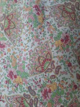 Lovely Sundance Catalog King Flat Sheet Sherbet Colored Sweet Floral - £35.57 GBP