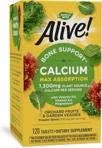 Nature&#39;s Way Alive! Calcium Bone Support* Supplement, Vitamin D3, K2 &amp; Magnesium - £43.15 GBP