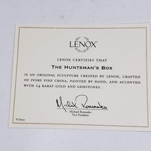 Lenox Disney COA ONLY Certificate Of Authenticity The Huntsman&#39;s Box - £14.99 GBP