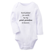 Hand picked for earth by my great grandma in heaven Funny Romper Baby Bodysuits - £8.87 GBP