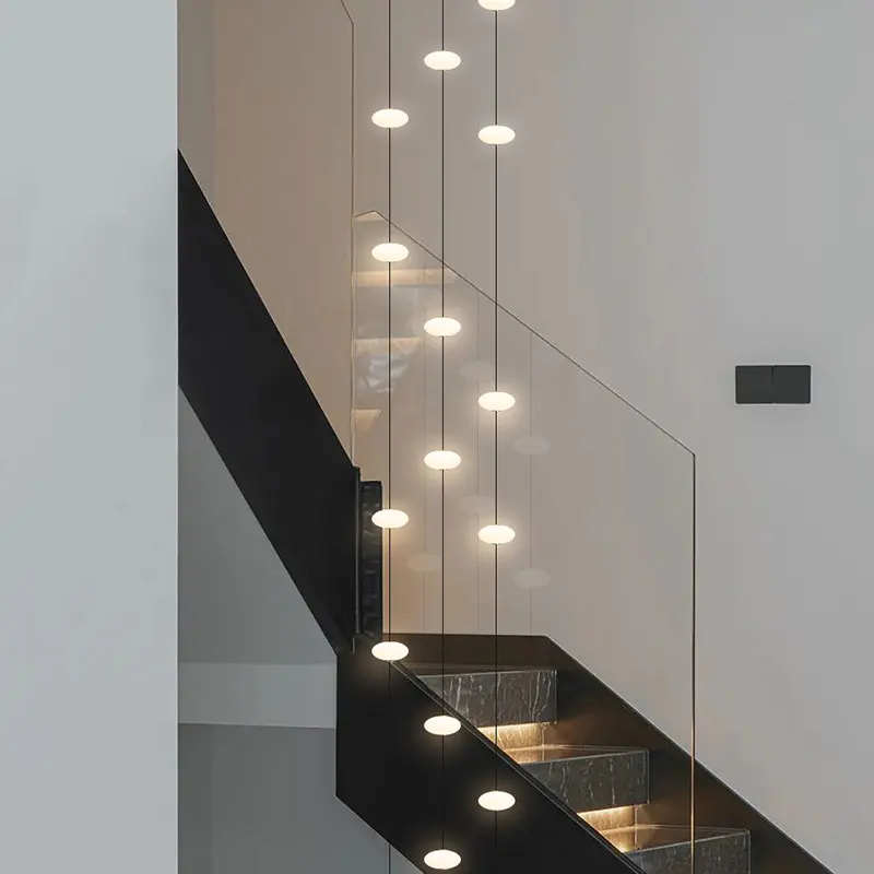 Minimalist chandelier villa revolving staircase pendent lamp Hotel hall ... - $266.58+