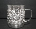 NEW Williams Sonoma Double-Walled Glass Snowflake Coffee Mug 10.5 OZ - £39.37 GBP