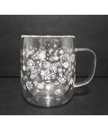 NEW Williams Sonoma Double-Walled Glass Snowflake Coffee Mug 10.5 OZ - £39.30 GBP