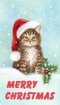 Meowy Christmas - Cat Fridge Magnet #37 - £14.34 GBP