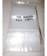 100 PLASTIC Poly ZIPPER BAGS 4&quot; x  6&quot; x 2 mil CLEAR reclosable 4x6 zip 4... - $350.29 MXN