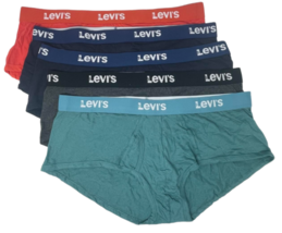 Levis Mens Multi-Color Underwear Bikini Briefs 100% Cotton Tag Free -5 P... - £17.57 GBP