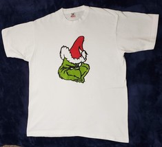 Vintage Single Stitch White Tshirt The Grinch Christmas Size XL Made in USA - £19.47 GBP