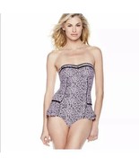 Betsey Johnson Leopard Print one piece swimsuit Sz M Pink Multi - $765.40 MXN