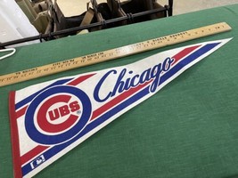Vintage Rare Chicago Cubs Red, White &amp; Blue Licensed Felt MLB Pennant 30” - £22.58 GBP