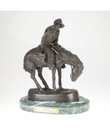 Frederic Remington &quot;Norther&quot; Bronze Statue on Green Marble Base 11&quot; Nice - £313.80 GBP