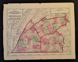 1872 Antique Hand Colored Map Pa Cumberland Franklin Adams Co 17.25&quot;x13.75&quot; - £52.85 GBP