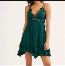 XS New  Free People Adella Slip Dress Hunter Green New - $69.29