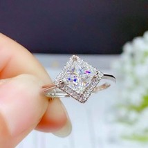 2.85Ct Princesa Imitación Anillo de Compromiso Diamante 14K Bañado en Oro Blanco - £78.64 GBP
