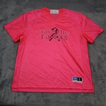 BAW Shirt Womens L Pink Save the ta tas WATT 99 Sequin Accent Athletic Wear - $18.69