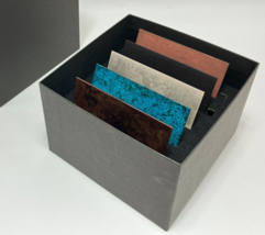 Copper Wood Coaster 5 Piece Set Japan Brown Blue Gray Black Light Brown - $79.99