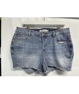 Torrid Denim Shorts Raw Hem Light Wash Factory Distressed Size 16 - $25.73 CAD