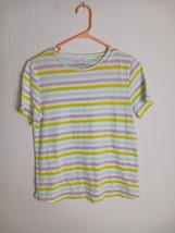 Candace Cameron Bure Summer Linen Blend T-Shirt (Green Multi, XSMALL) A4... - $148.14 MXN