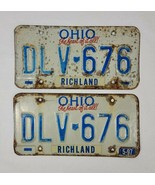 1997 Ohio License Plates Matching Set DLV 676 - $21.78