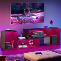 Yitahome Diy Tv Stand With Led Strip, Contemporary Deformable, Black. - £100.40 GBP