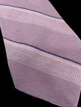 Madawaska Weavers Purple White Blue Hand Woven Wool Men’s Tie Vintage 70s - £36.85 GBP