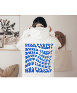 Who Cares Hoodie, Aesthetic Hoodie with Words on Back, Streetwear Hoodie... - $34.65