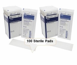 100 Pack Non-Adherent Telfa Pads Sterile Wound Dressing 3x8 Non-Stick Fi... - $44.54