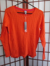 NWT Women’s Lightweight Cable Knit Sweater by JCPenney Petite Medium Orange - $16.95