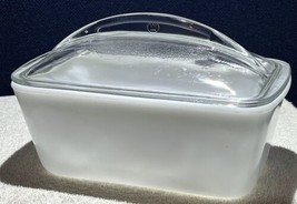 VTG 1940&#39;s Westinghouse 9&quot; Milk Glass Loaf Pan With Clear Domed Glass Lid  - $11.88