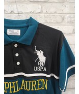 Polo by Ralph Lauren USPA Size Large Dark Teal Polo Big Logo Colorblock - $570.99 MXN