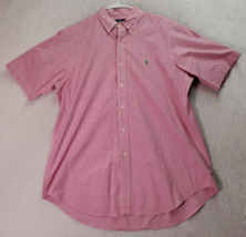 Ralph Lauren Shirt Mens Large Red Gingham Check Classic Fit Collared But... - $17.04