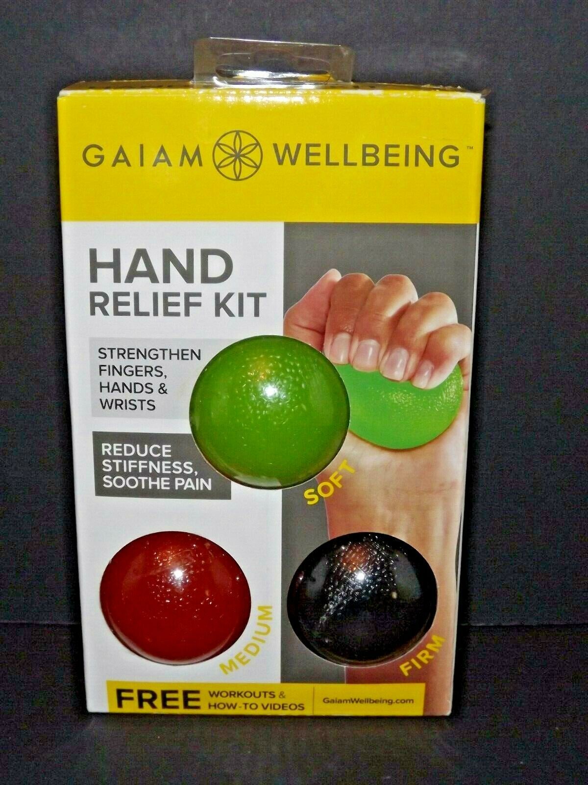 Gaiam Wellbeing Hand Relief Kit 3 Color Balls New Worn Package (K) - £13.24 GBP