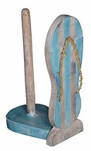 New Hand Carved FLIP Flop Teal Color Design Paper Towel Holder Wood Carving Naut - £23.76 GBP