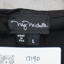 My Michelle Dress Womens L Black Short Cap Sleeve Scoop Neck Tie Layered - £20.49 GBP