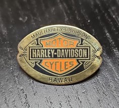 Genuine Harley Davidson Dealer Vest Pin Badge Maui Hawaii Gold Black - $19.98