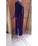 Moroccan Purple Gown velvet kaftan with belt, Velvet long dress, purple ... - £295.05 GBP