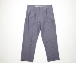 Vtg 50s Streetwear Mens 38x30 Pleated Cuffed Wide Leg Pants Trousers Gray USA - £93.41 GBP